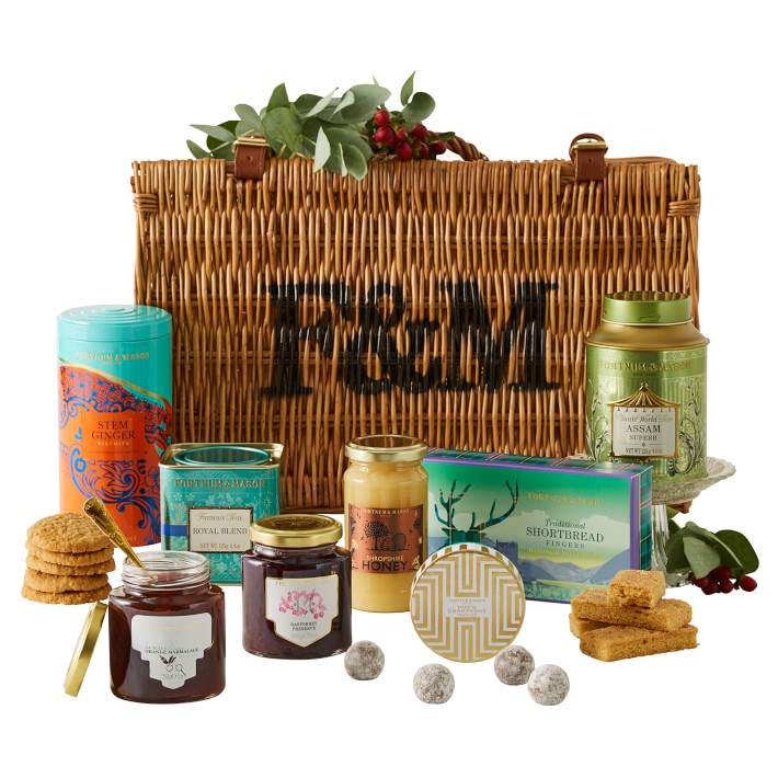 Gift ideas for The Crown fans: A picnic hamper full of British treats from Fortnum & Mason