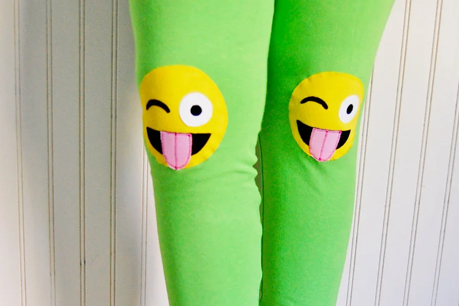 Cool kids leggings: Emoji leggings at The Trendy Tot