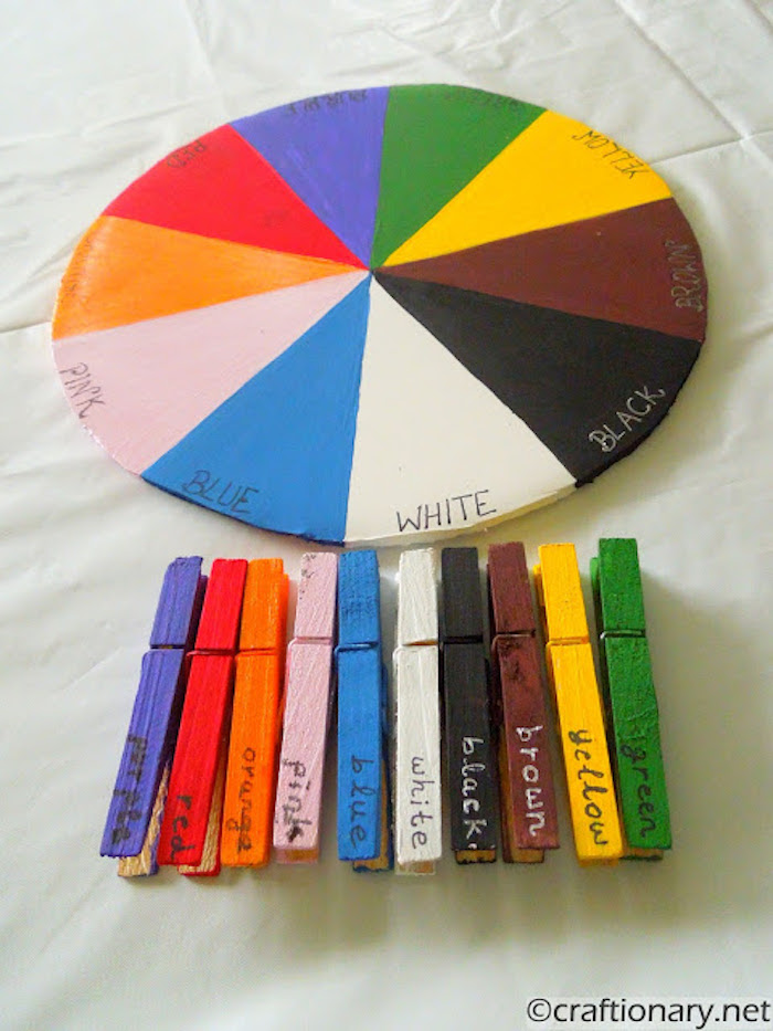 Educational activities for preschoolers: Color wheel game at Craftionary