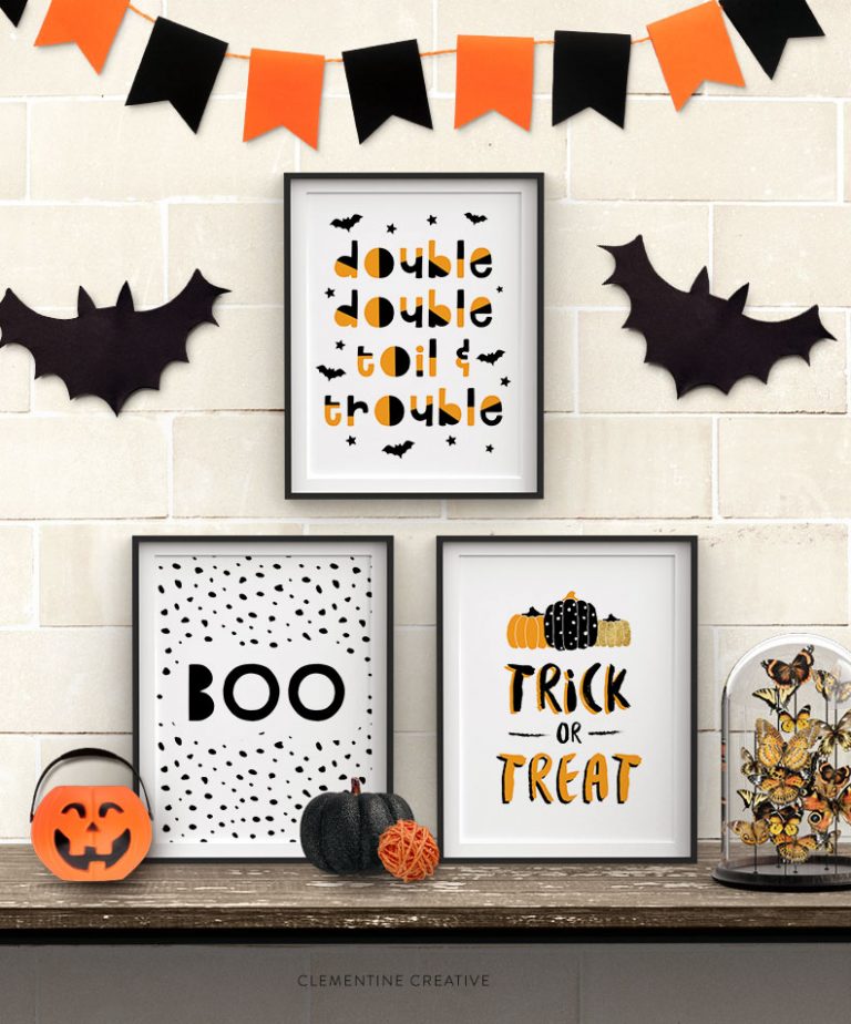 Free Halloween party printables: posters at Clementine Creative