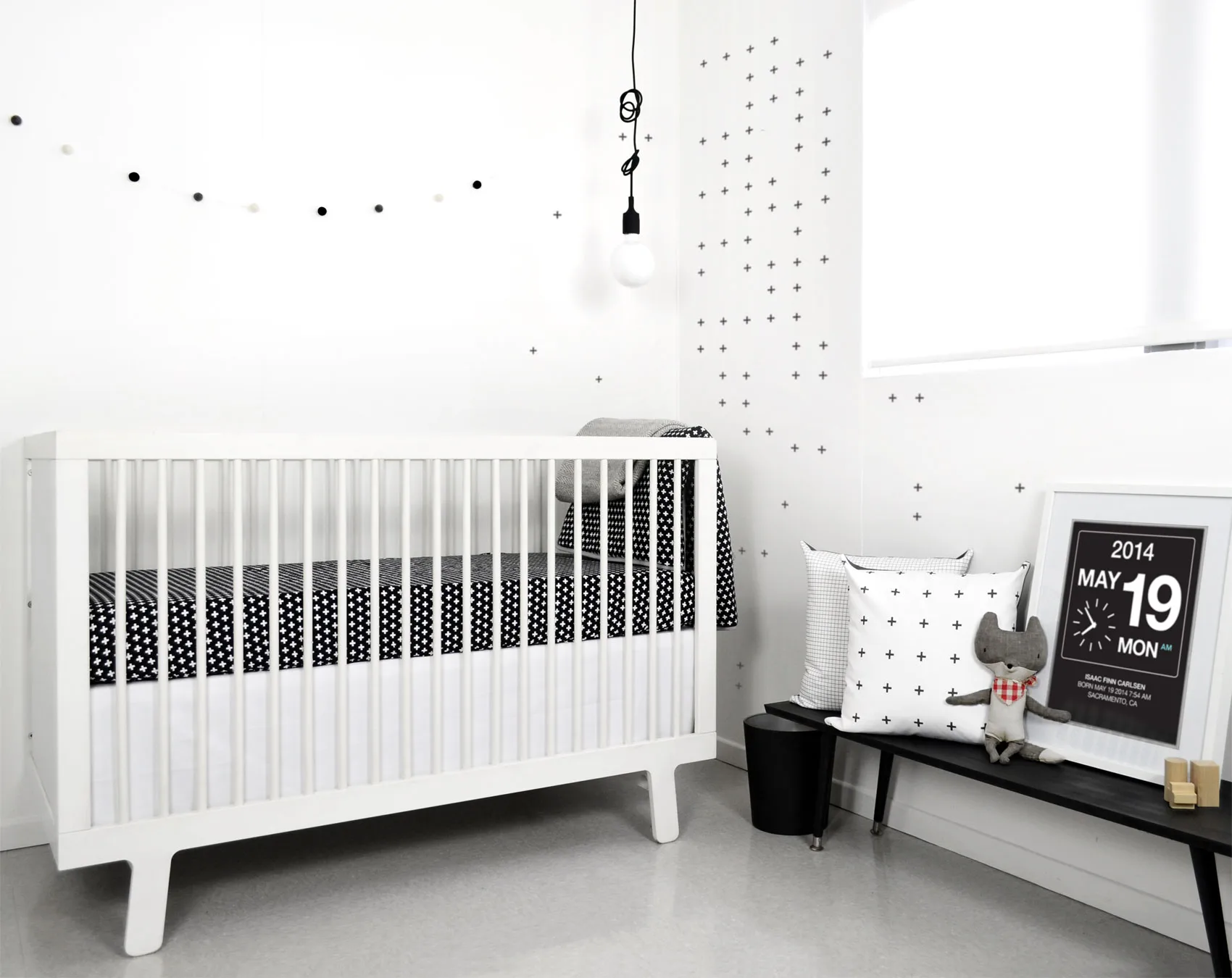 Olli and Lime Black and White Cross Nursery