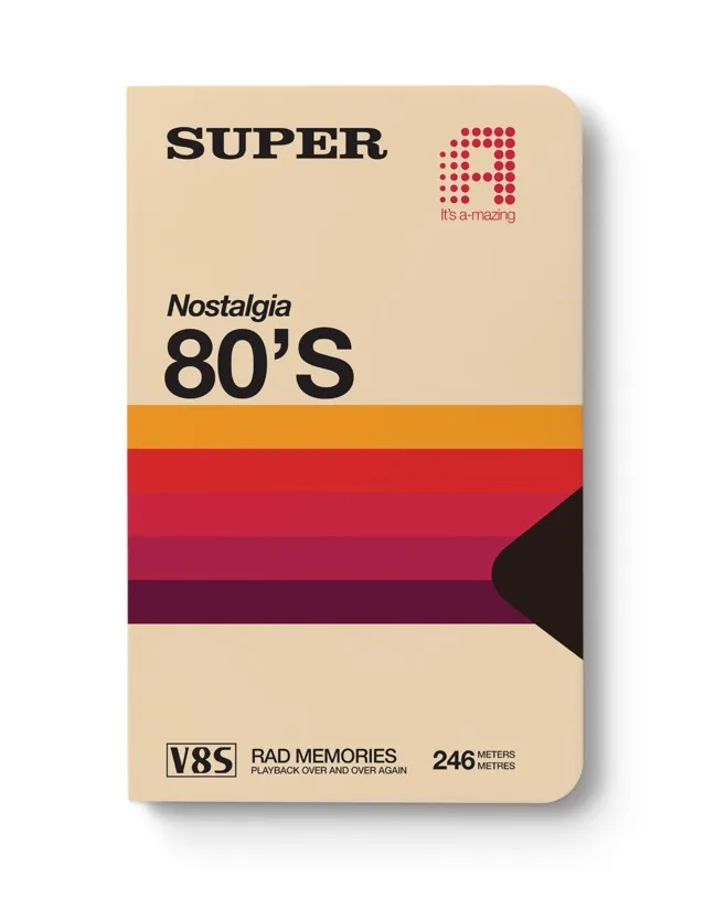 Cool Father's Day gifts under $20: vintage looking 80s VHS journal