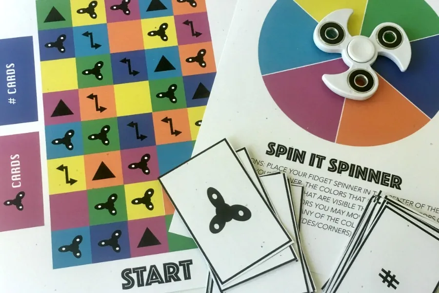 A printable fidget spinner game! From Namesake Design