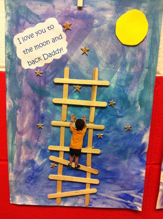 Homemade Father's Day cards from the kids: We love this clever "love you to the moon and back" card that combines a photo and a little easy crafting