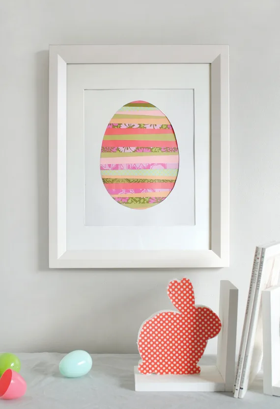 Paper strip Easter egg art from Minted