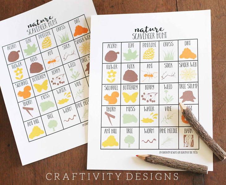 Tips for your first backyard camping trip: Plan some simple but fun games, like this scavenger hunt at Craftivity Designs