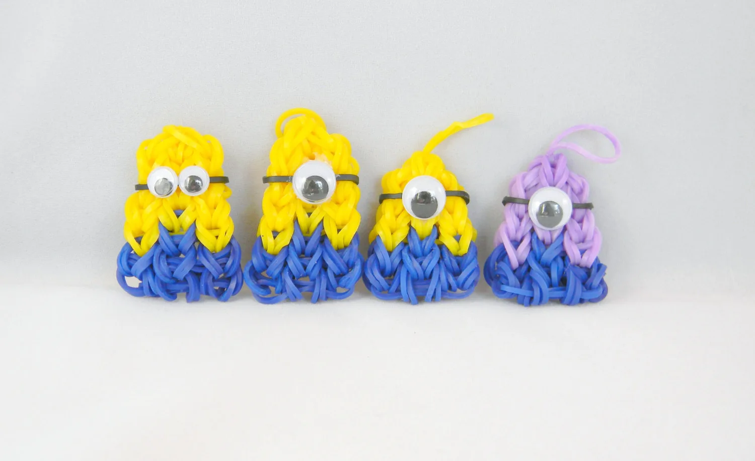 Minion Rainbow Loom Charms by Pip and Anya