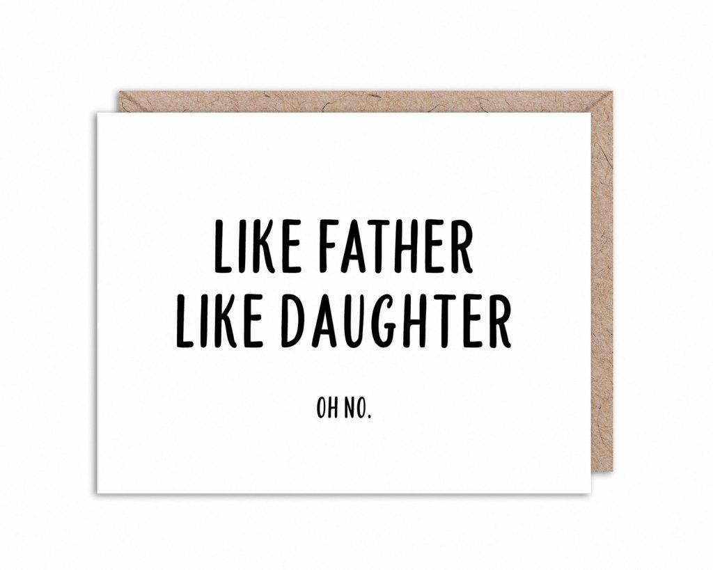 Funny Father's Day cards: Daddy-daughter card