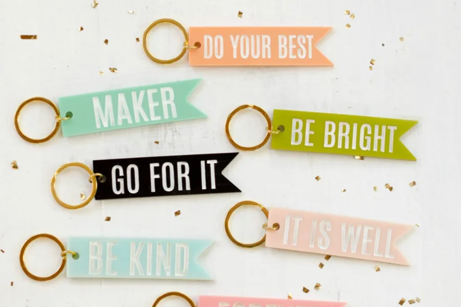 Handmade banner keychains are great for backpacks and back to school gifts