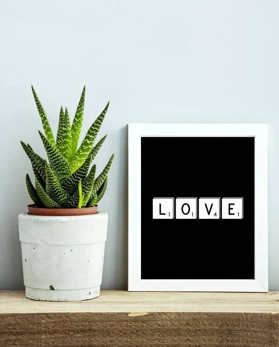 Last-minute Valentine's Day gifts: Typography Printable Artwork by Hello Alex