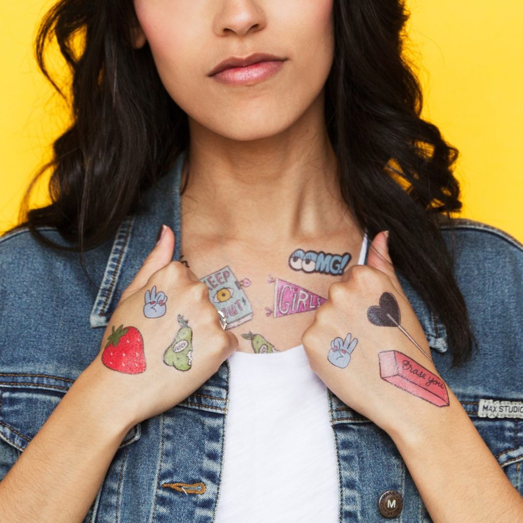 Tattly girl gang tattoo sheets by Tuesday Bassen for Galentine's Day gifting