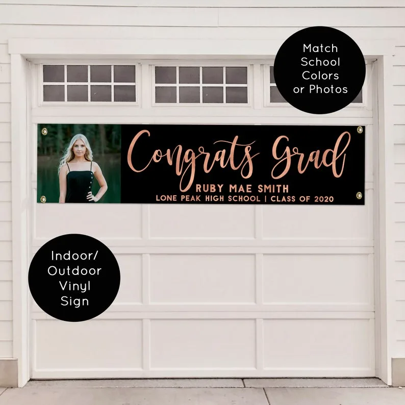 Celebrate your 2020 graduate with lawn signs for all to see like these personalized ones from Pear Tree
