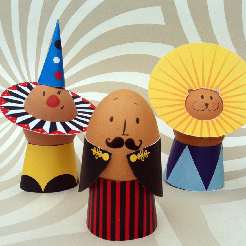 Easter egg printables: Circus egg printables by Sew Yeah