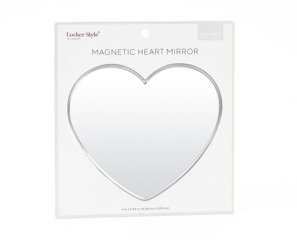 Heart-shaped locker mirror: Fun school supplies and accessories under $10