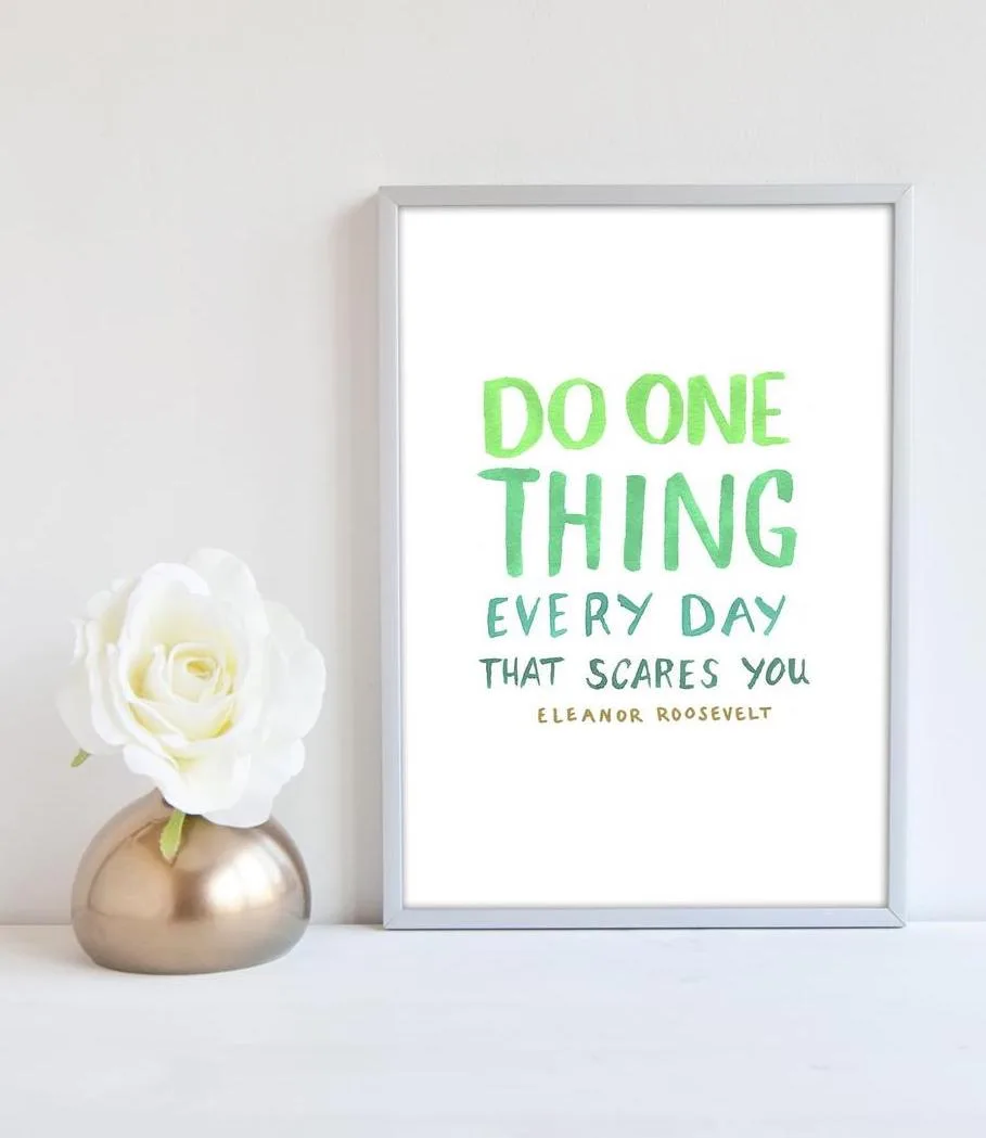 Inspirational quote art for your home office: We can do hard things