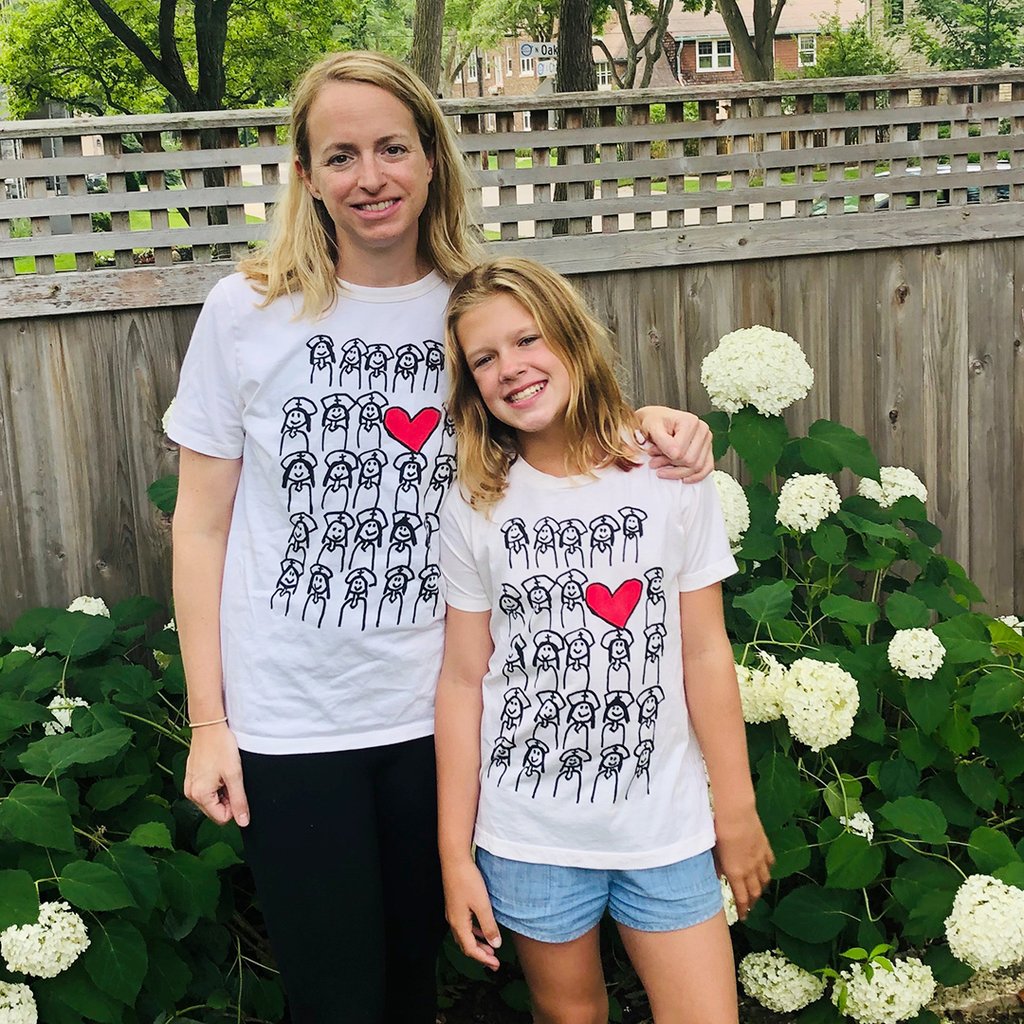 This adorable Everyday Hero tee comes in adult and kid sizes. 
