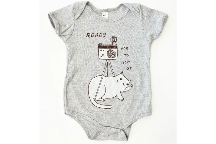 Boygirlparty cat camera onesie