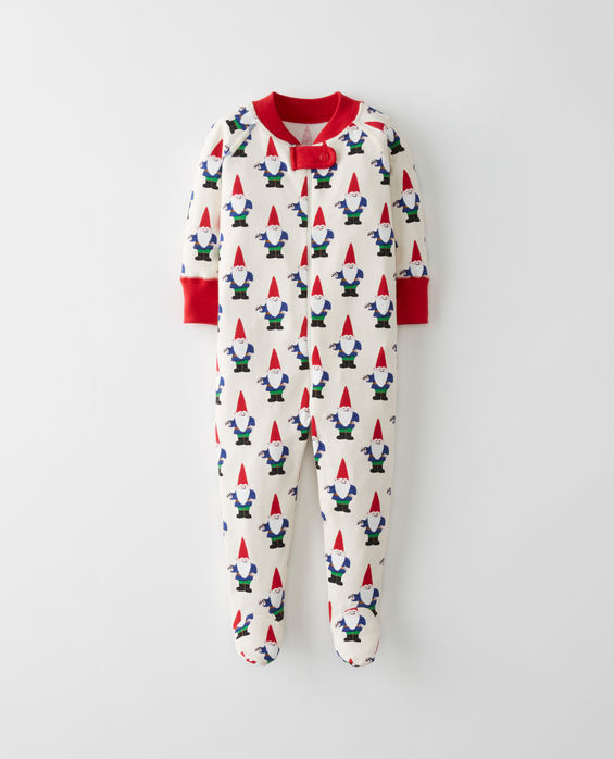 Christmas pajamas for babies: Garden gnome footies at Hanna Andersson