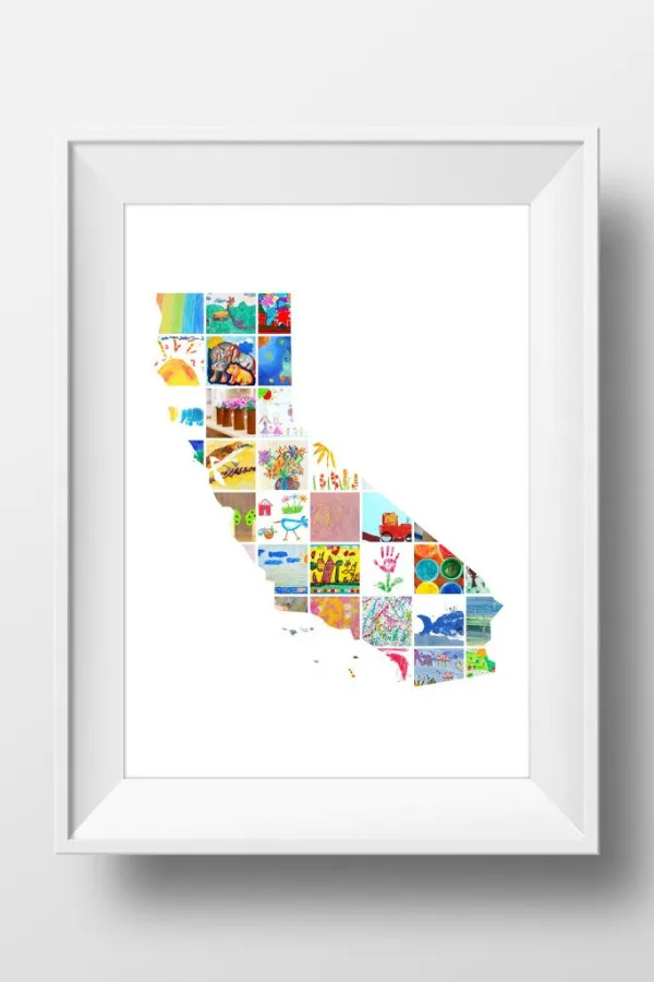 Minted heart poster from kids' art: Homemade and DIY gifts for Mother's Day