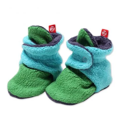 New Zutano color block baby booties in three adorable color palates