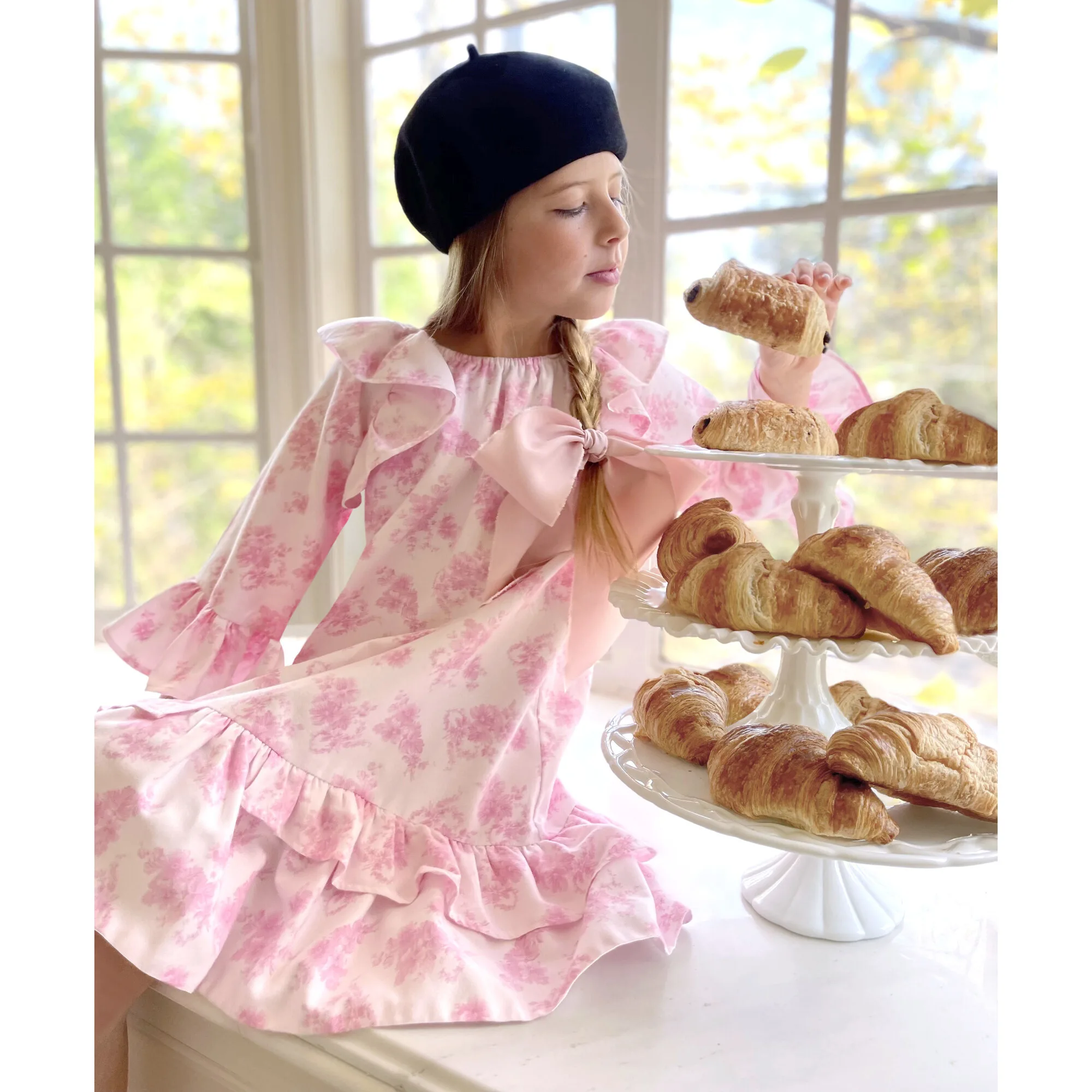 Flower girl dresses that can be worn again: This French inspired gauzy 3/4 Triomphe dress at Maisonette