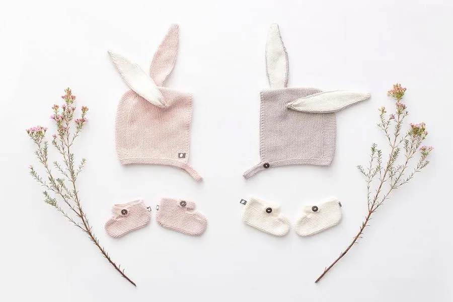 Sweet first Easter gifts for the new baby in your life: Knit bunny hats at Oeuf NYC