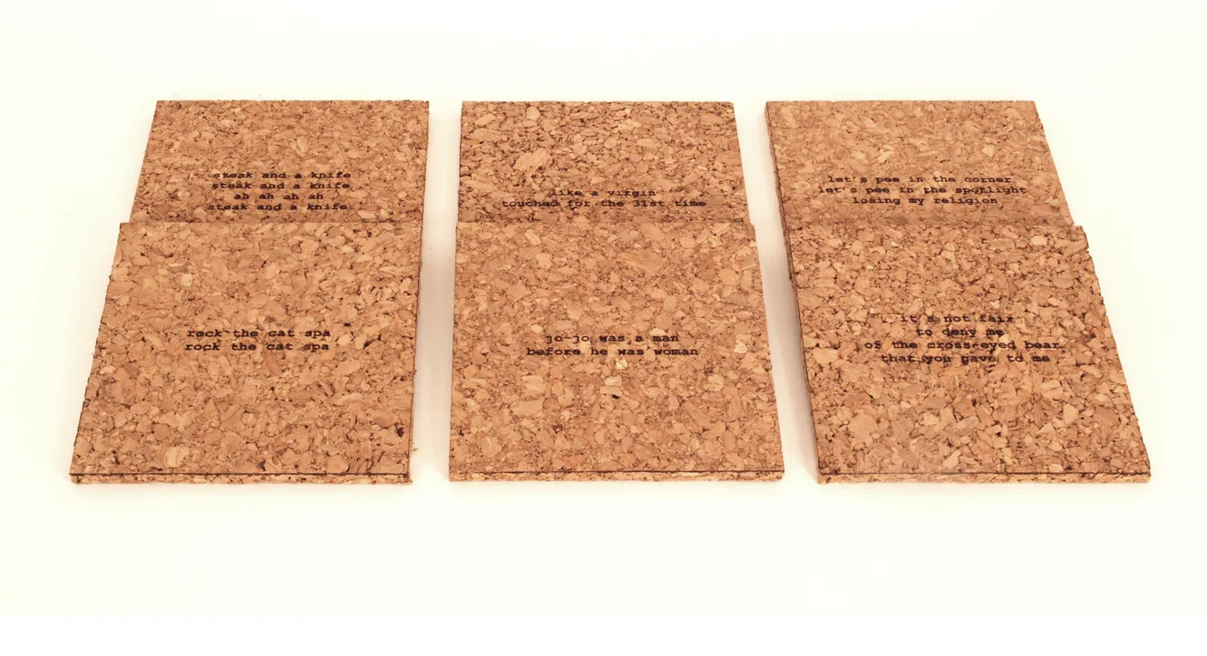Mistaken lyrics coasters