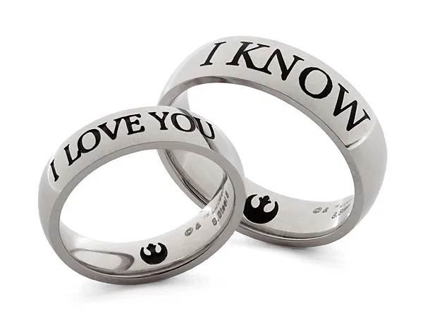 Valentine's Day BFF jewelry: Star Wars I Love You Rings by ThinkGeek