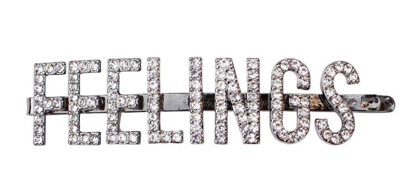 Cool barrettes for adults: Feelings barrette by Kitsch x Justine Marjan