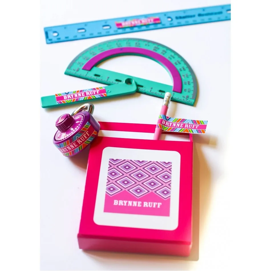 Printable personalized school labels: No, you can't stick one to the head they'd lose if it wasn't attached