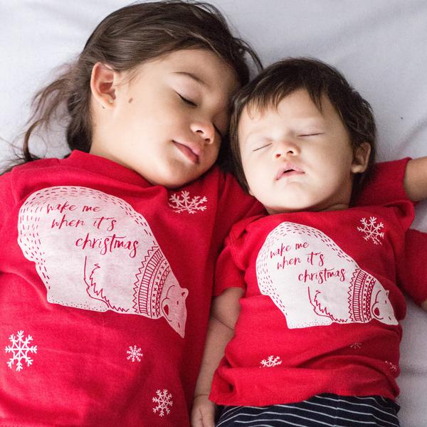 Positive kids' holiday tees: Wake me when it's Christmas via Free to Be Kids