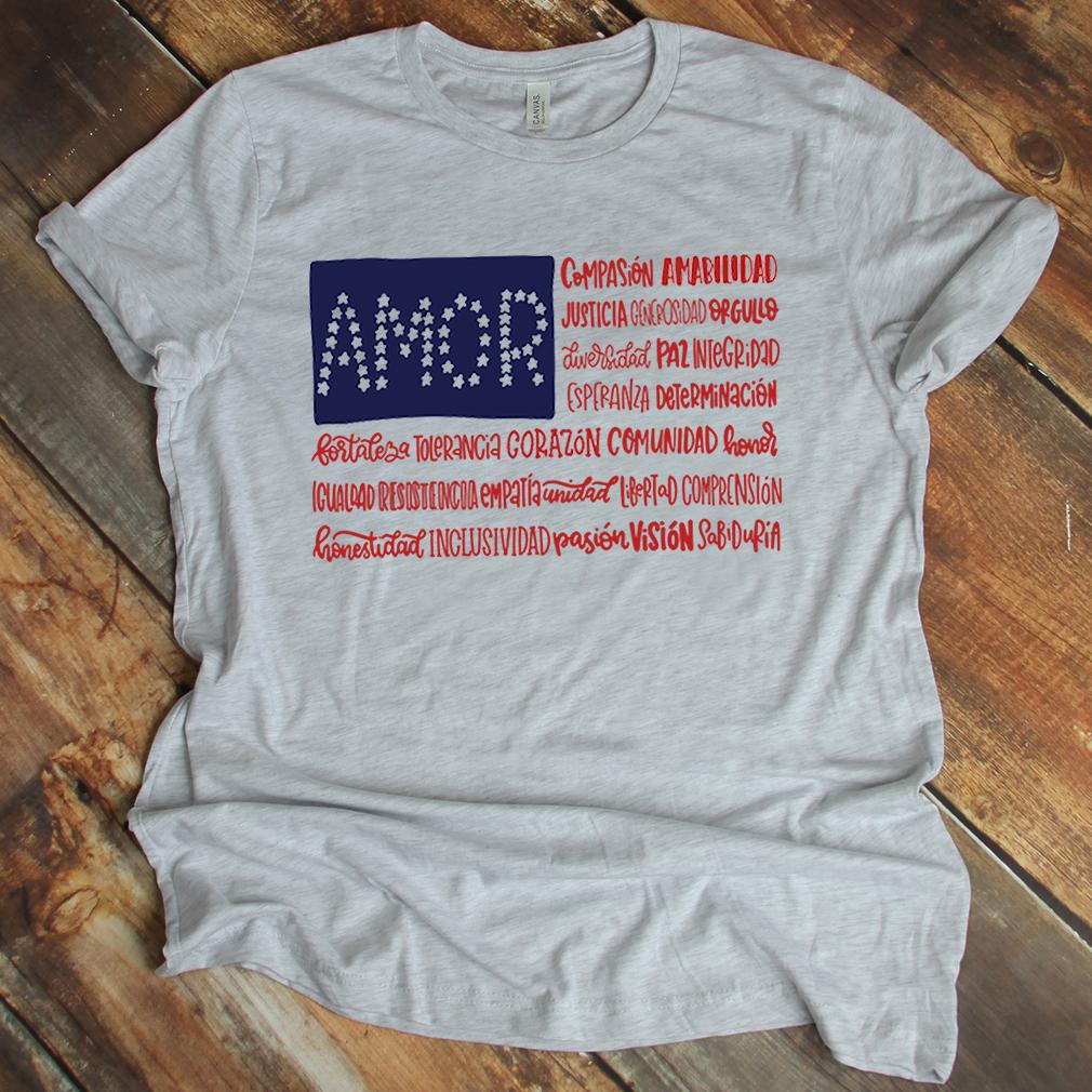 America la Estpenda patriotic flag tee at Hello Resistance supporting RAICES