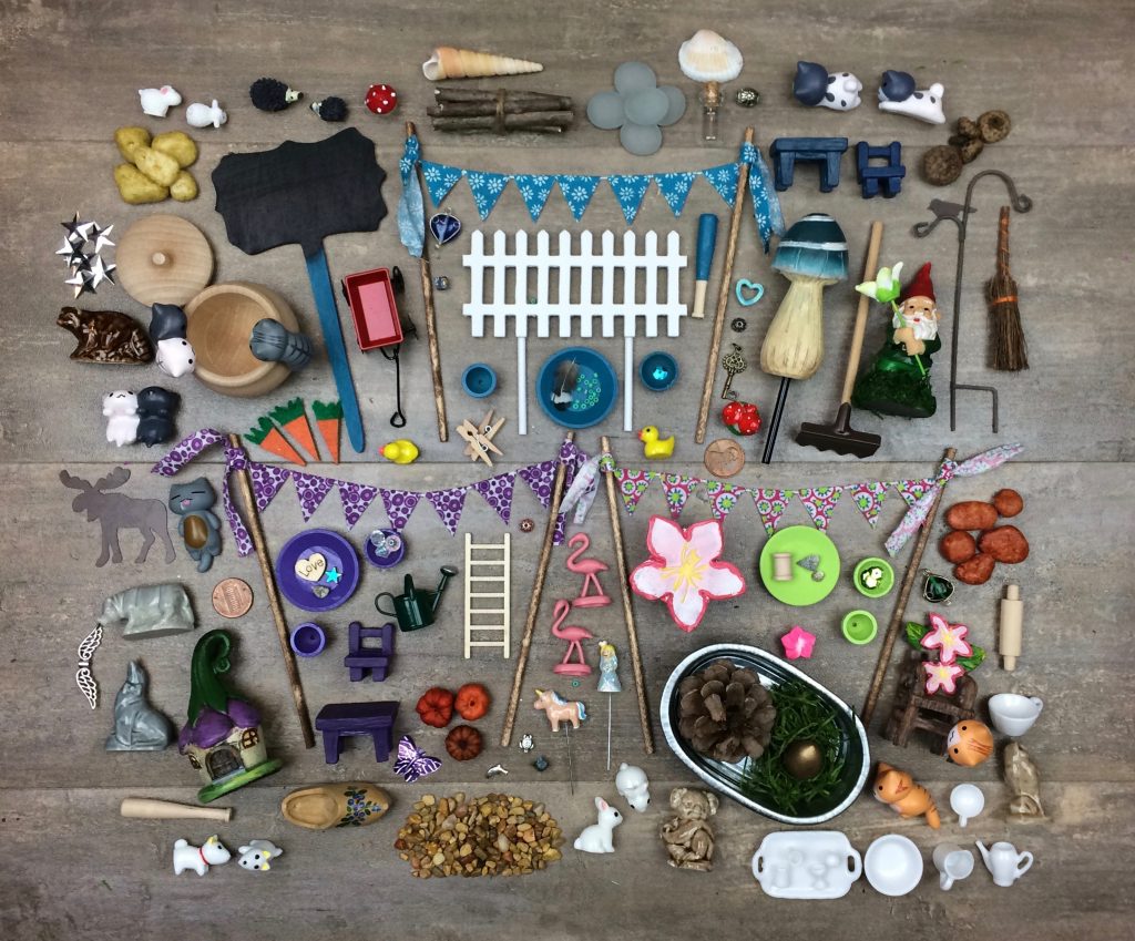 Fairy garden accessories kit from The Felted Tree and other fairy garden decorating ideas 