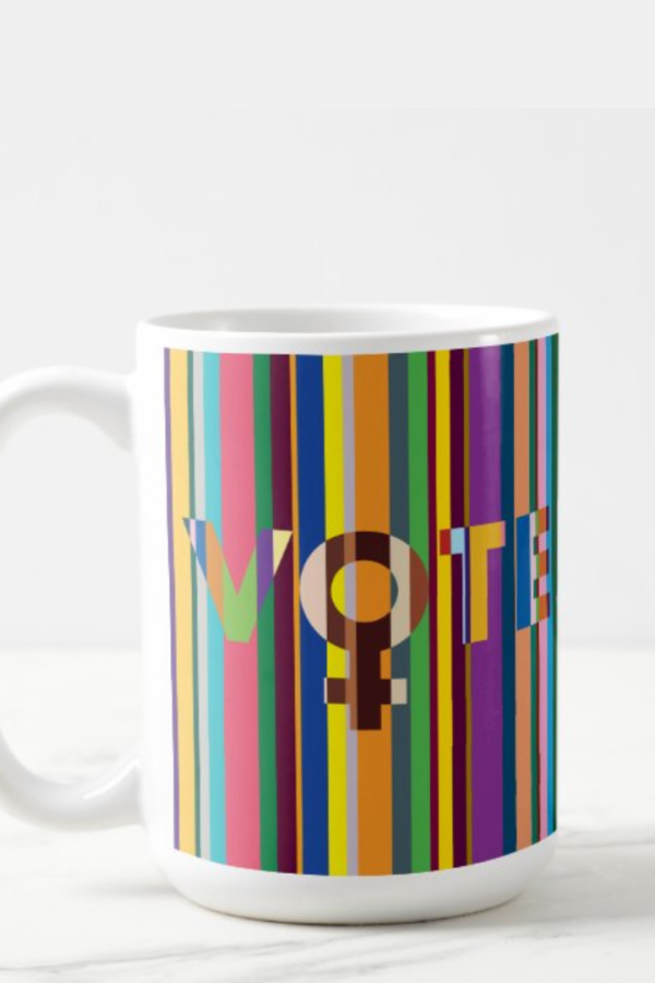 Women VOTE mug by artist Katherine Gooch-Breault