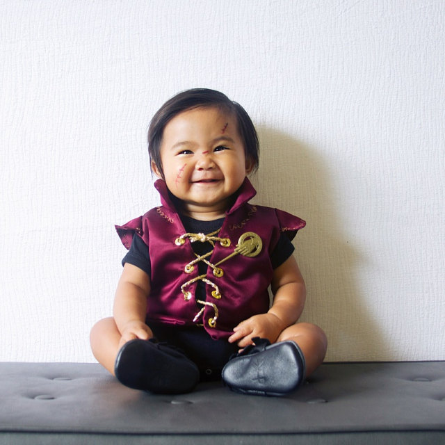 Kids' Game of Thrones costume ideas: Baby Tyrion Lannister via Leniebelle Gallardo, handmade vest by Little Ivie Rose on Etsy