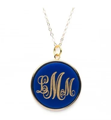 Custom jewelry for mom: Monogram acrylic pendant by Moon & Lola