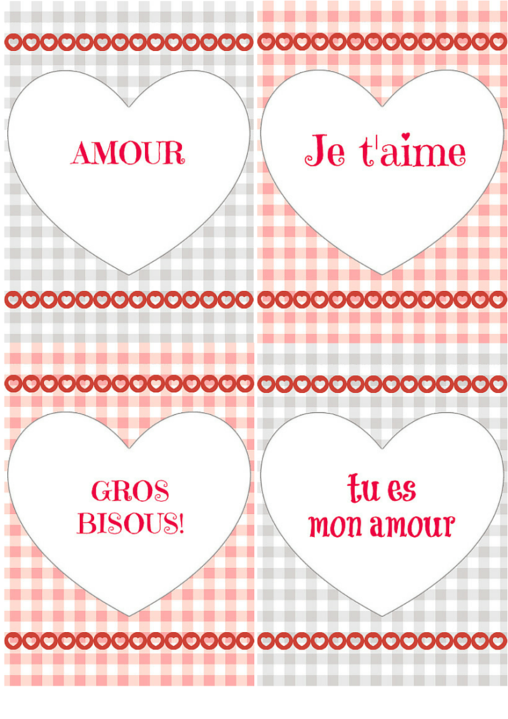 Bilingual printable Valentines in French and English via Lady Deeig