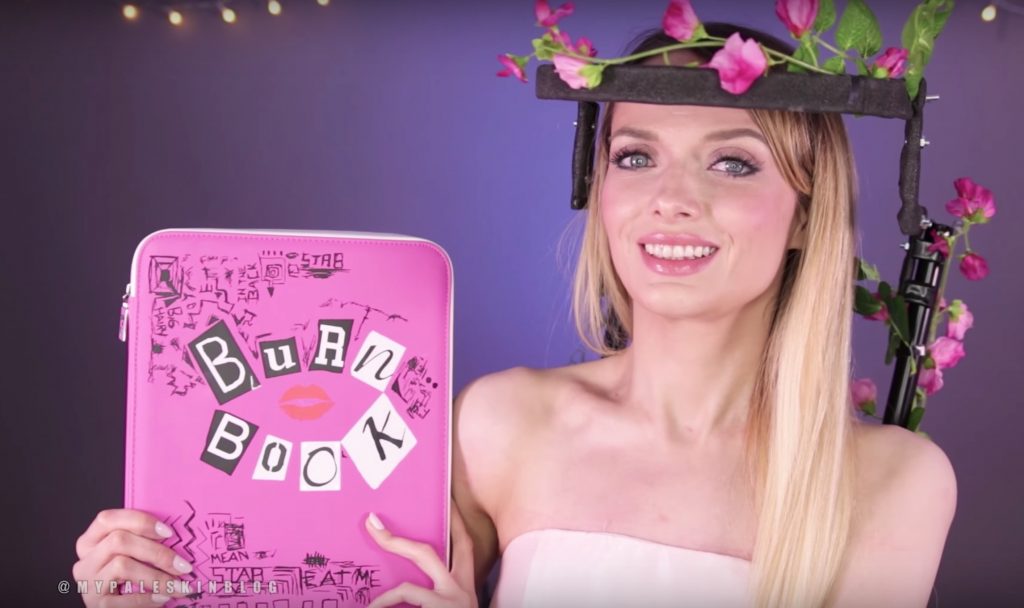 Pop culture costumes: regina george from mean girls in headgear and prom wear via My Pale Skin Blog