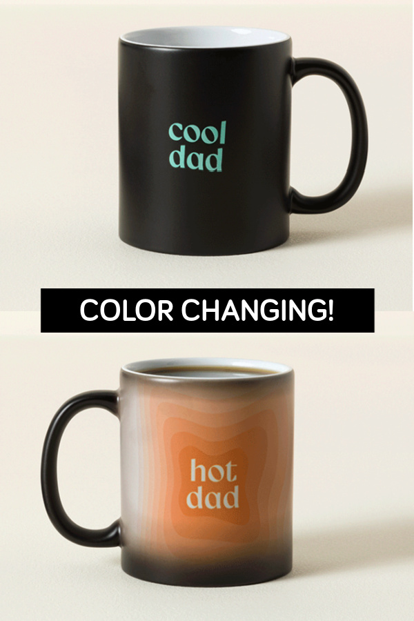 Cool Dad/ Hot Dad coloring changing mug for Father's Day gifts