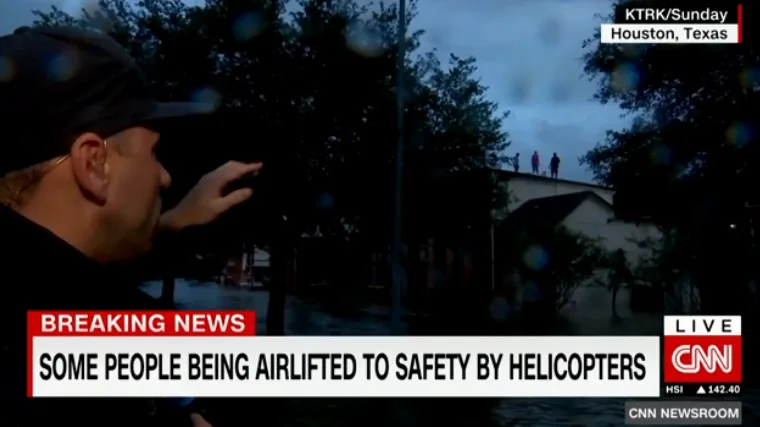 heroic acts of journalists during Hurricane Harvey