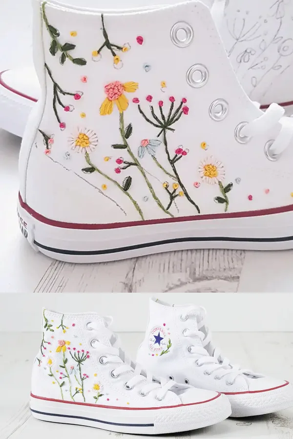 DIY sneaker makeovers: Popsicles on white canvas sneakers by Dream Green DIY