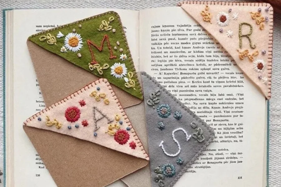 Gifts under $10: Personalized bookmarks, embroidered and hand-stitched by 77 Arts on Etsy