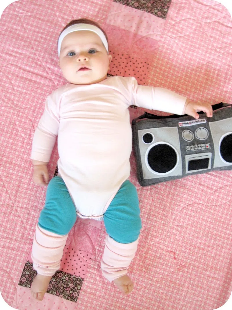 Baby Halloween costumes with onesies: Aerobics Instructor by Homemade by Jill