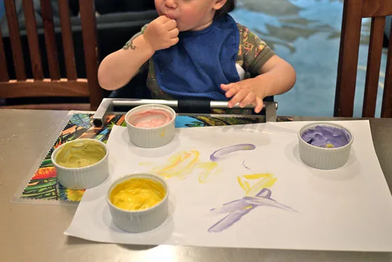 Edible finger paint recipe from One Hungry Mama