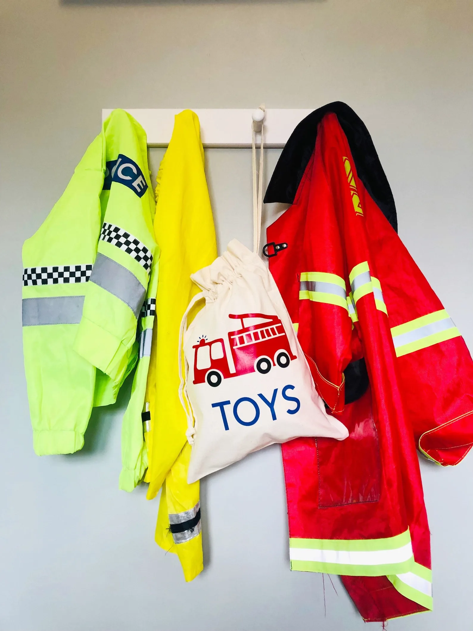 Playroom tips for small spaces: Hanging toy storage bag from Sage & Cinder Co on Etsy