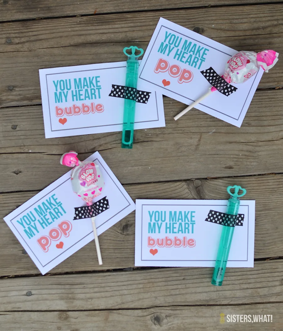 Best free printable Valentines: Heart Pop at Sisters What