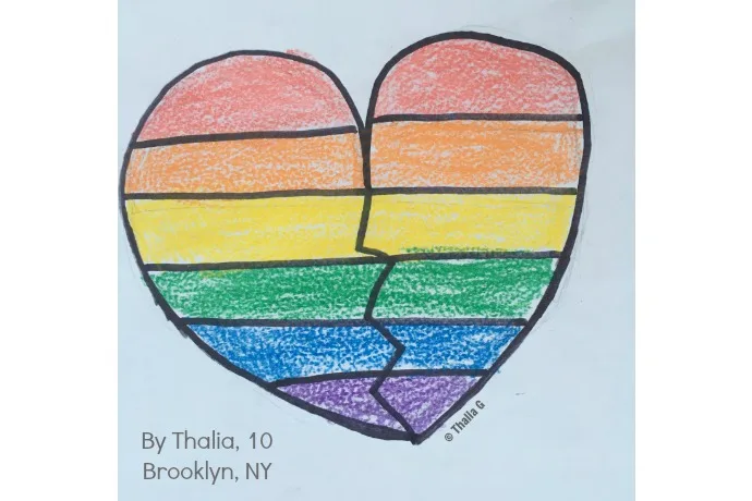 Broken rainbow heart by Thalia, 10, Brooklyn