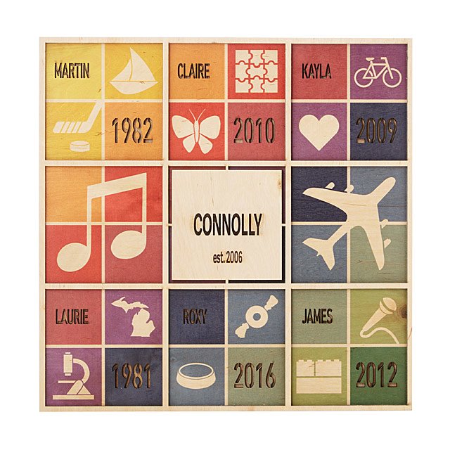 Personalized fabric of our family building blocks