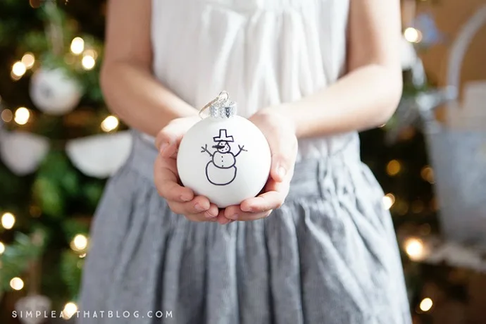 Sharpie art Christmas ornaments for kids from Simple as That