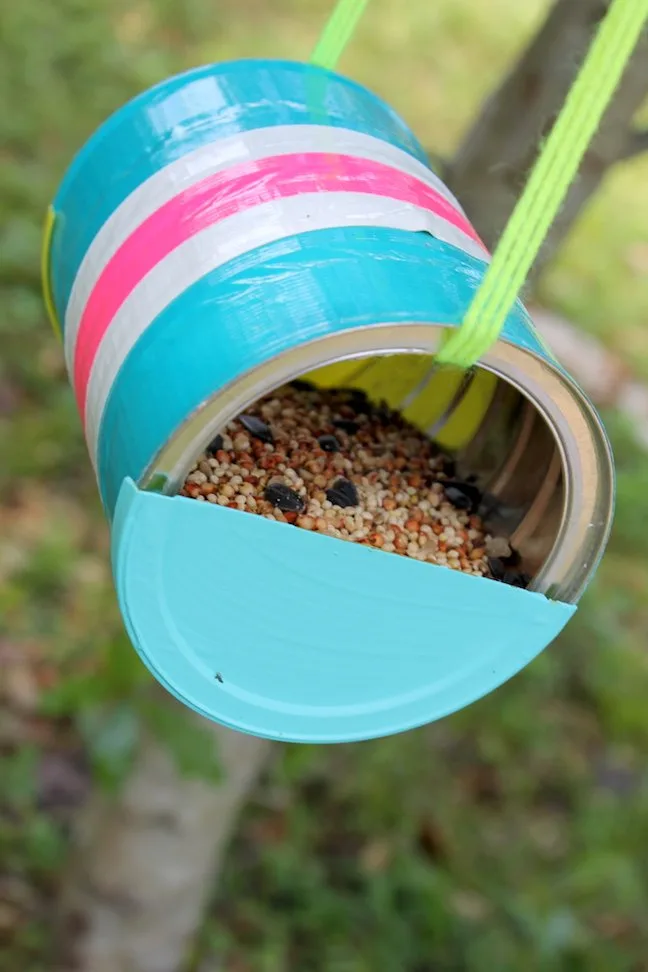 Turn a plastic bottle into a bird feeder Mother's Day gift with tutorial from Hey Maaa
